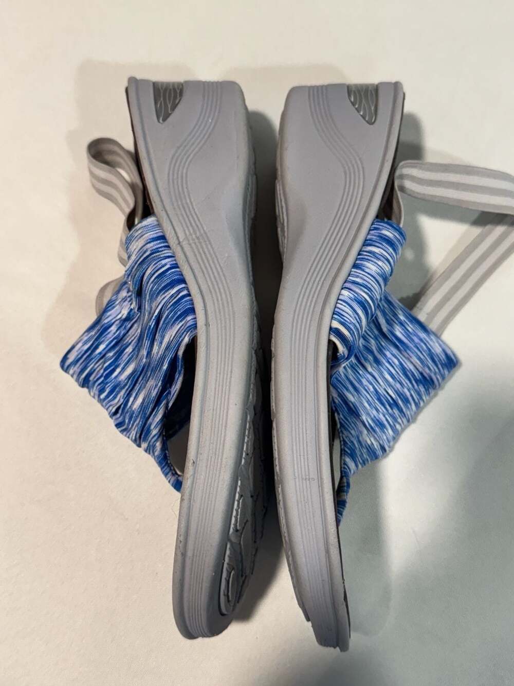 Bzees Washable Comfort Sandals Blue Space Dye Travel Casual Size 9.5